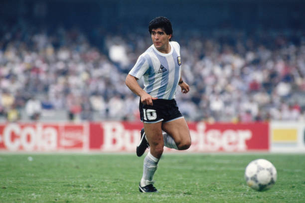 Diego Maradona in a match